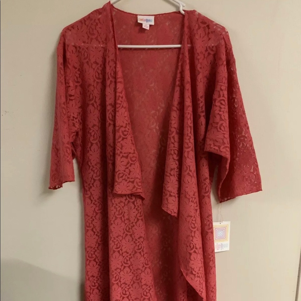 LuLaRoe Shirley  Lace Solid Coral -  Mediuml NWT